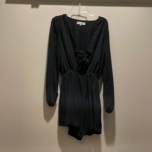 Tie front closure black romper